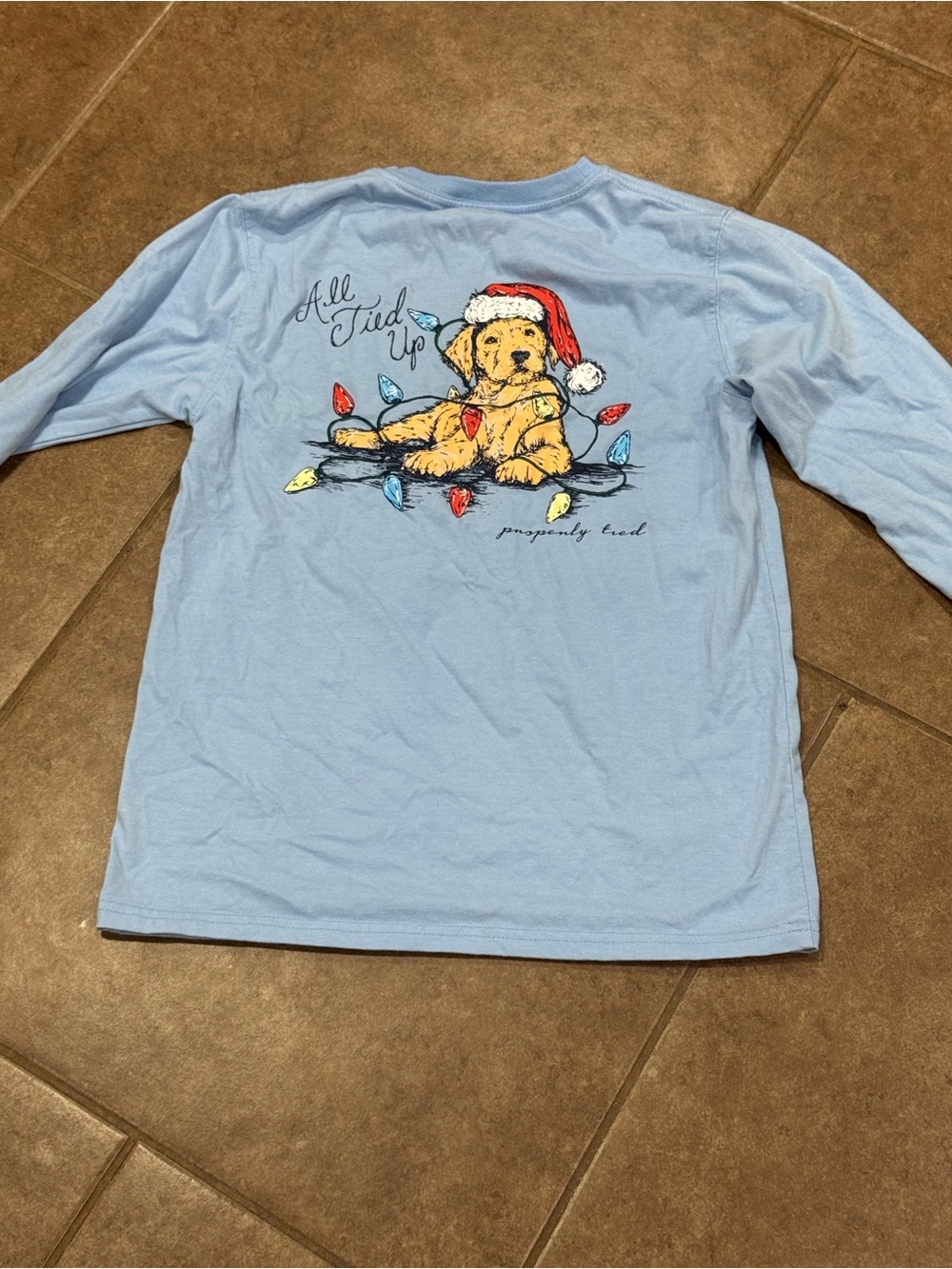 Kids Light Blue Long Sleeve Pocket Tee